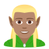 🧝🏽‍♂️ man elf: medium skin tone display on JoyPixels